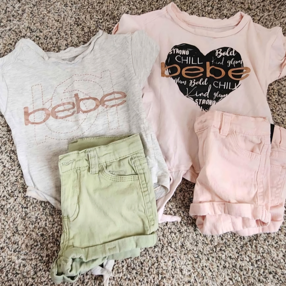 Bebe Graphic Tees and Shorts Set